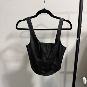Abercrombie & Fitch faux leather black top.